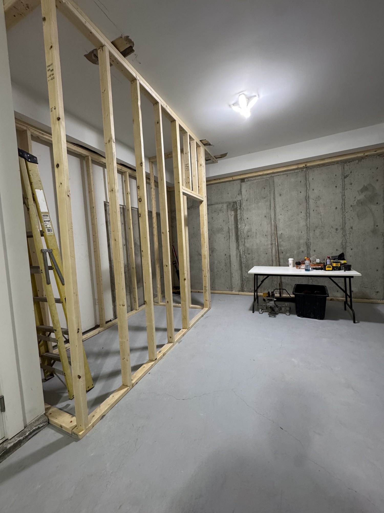 Garage Office Conversion — before & construction