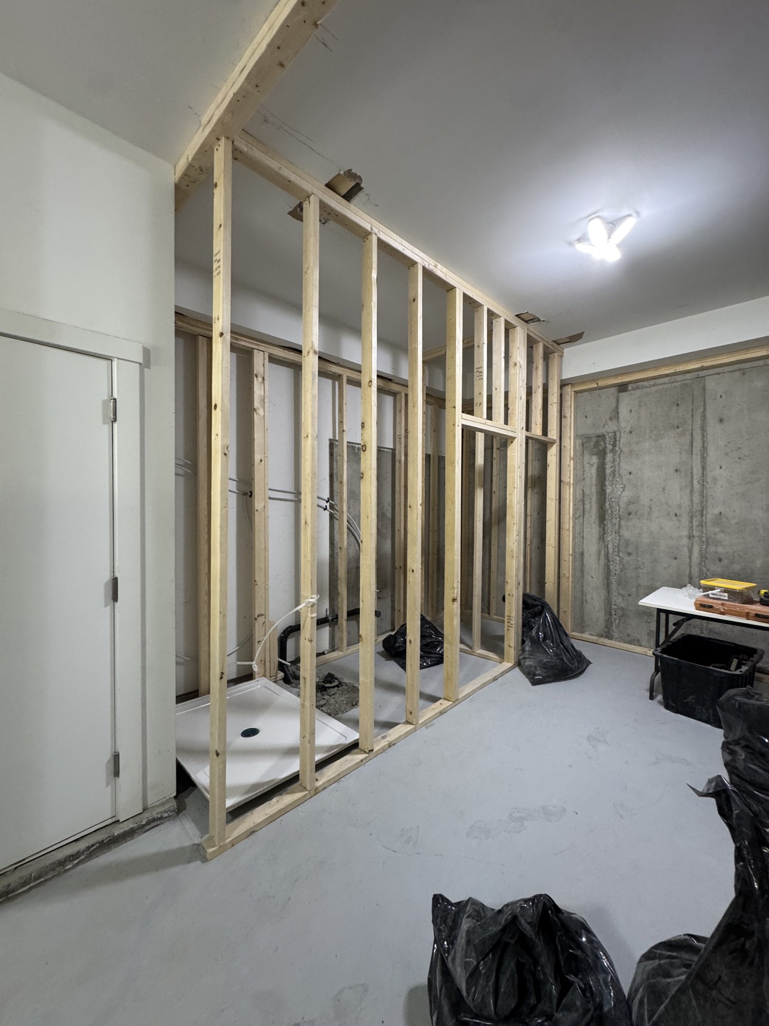 Garage Office Conversion — before & construction